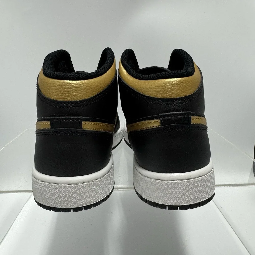 Brand New Air Jordan 1 One Mid Black Gold Sneakers Shoe DQ8426-071 Men's Size 11
